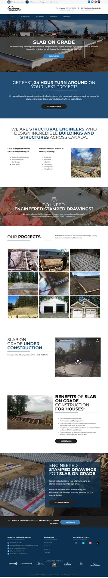 Website Design for Waddell Engineering Ltd