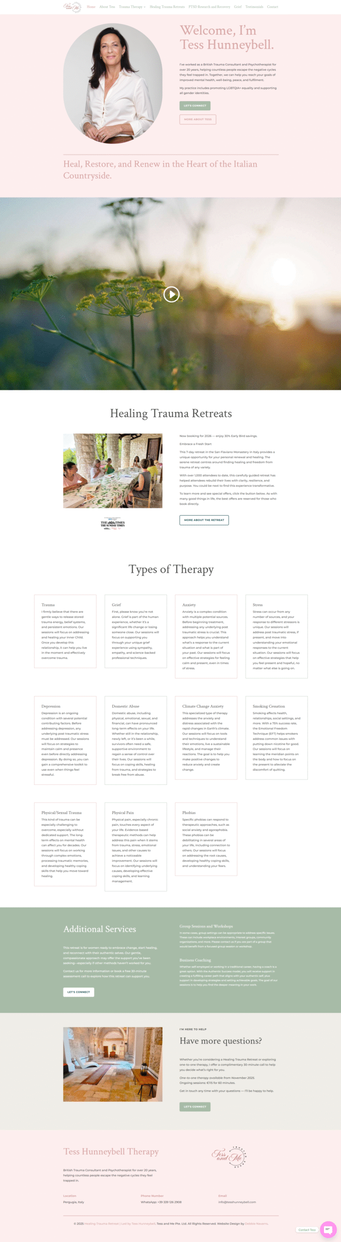 Web design portfolio – responsive retreat website example