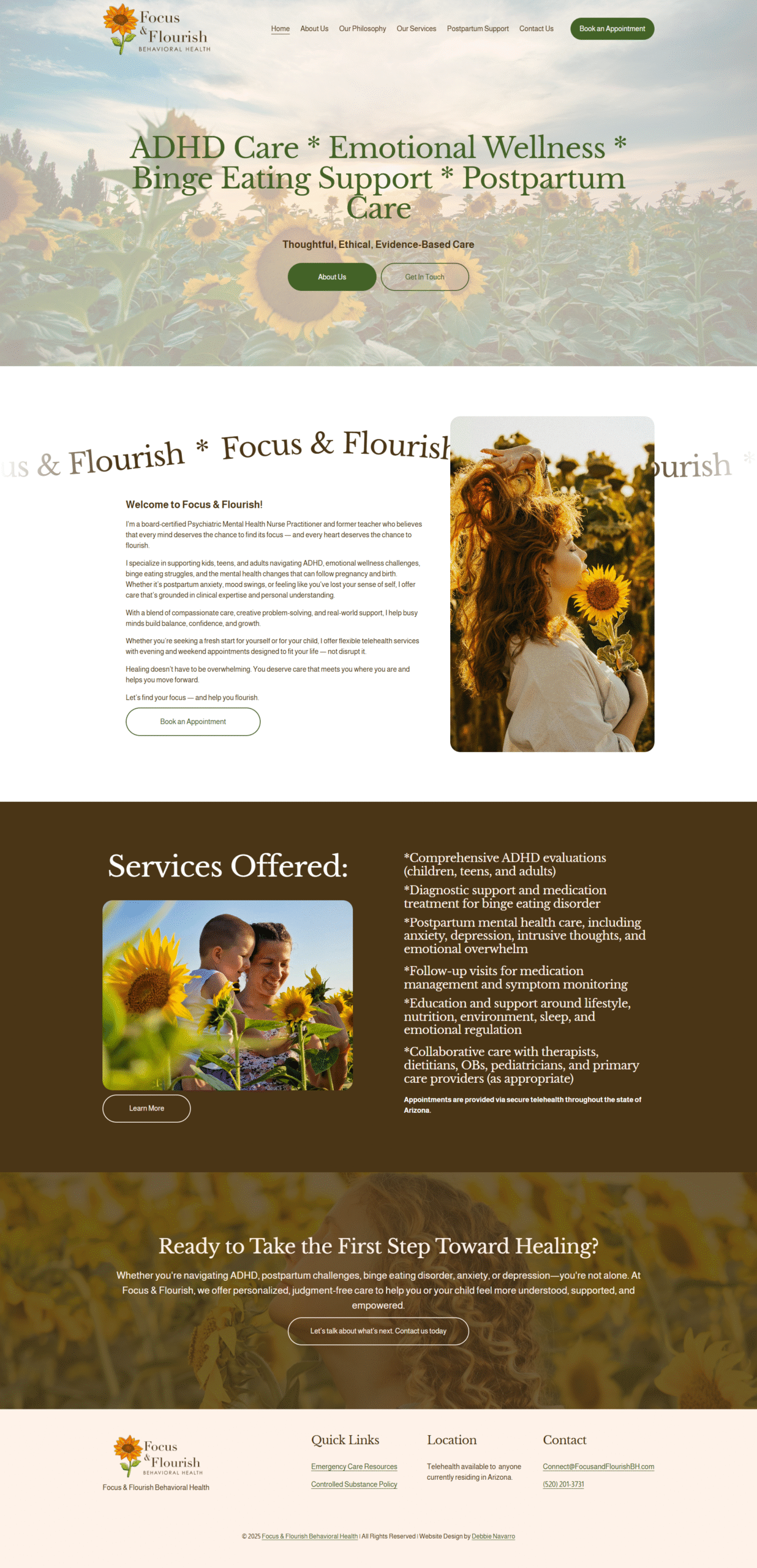 Custom wellness coach website – Squarespace design