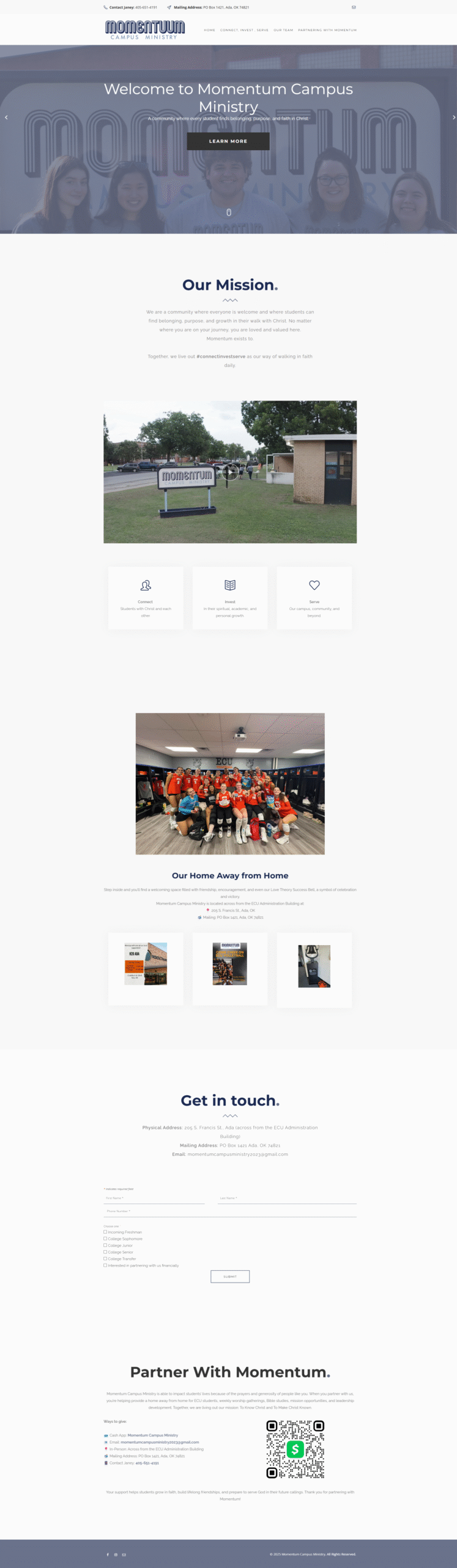 Debbie Navarro Portfolio - Campus Ministry Weebly website