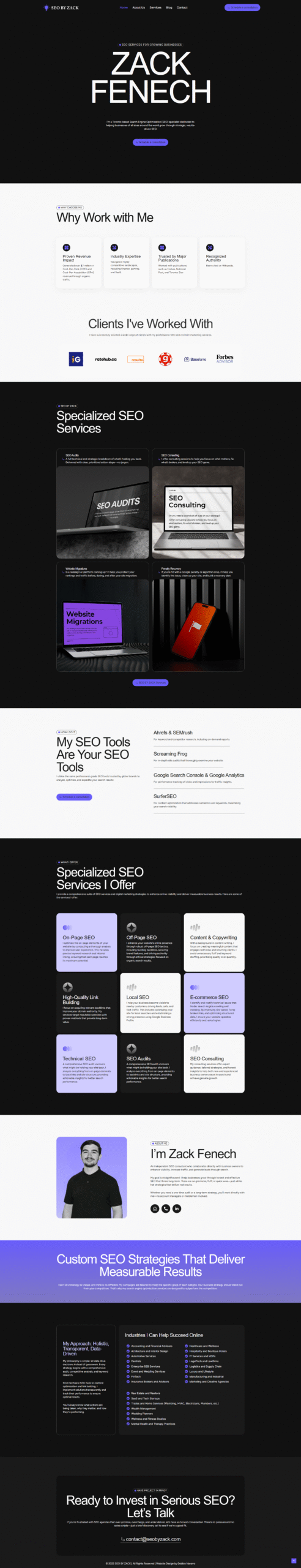 Debbie Navarro Portfolio - SEObyZack WordPress website