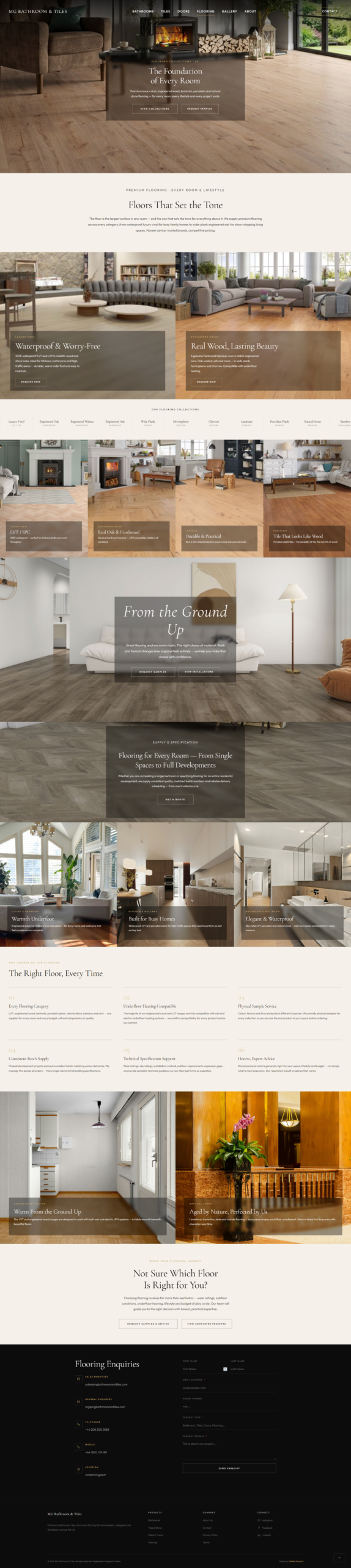 MG Bathroom & Tiles flooring page — full page screenshot