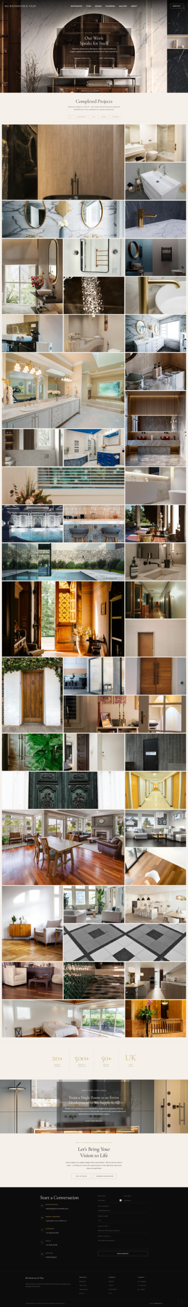 MG Bathroom & Tiles gallery page — full page screenshot