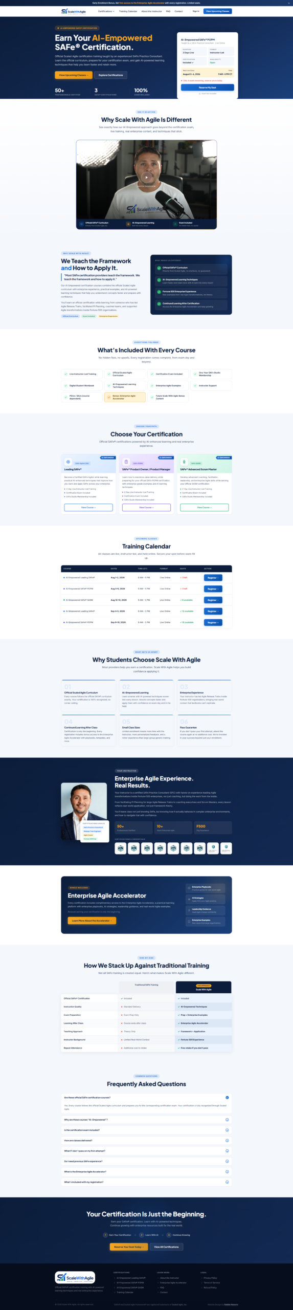Scale With Agile homepage — full page screenshot of the custom GoHighLevel website